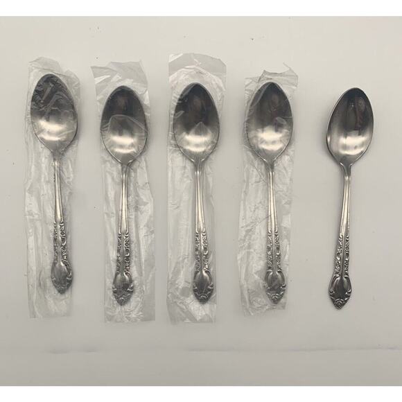 Vintage New Old Stock Orleans Silver Stainless Korea Lot Of 6 Teaspoons - Picture 6 of 7